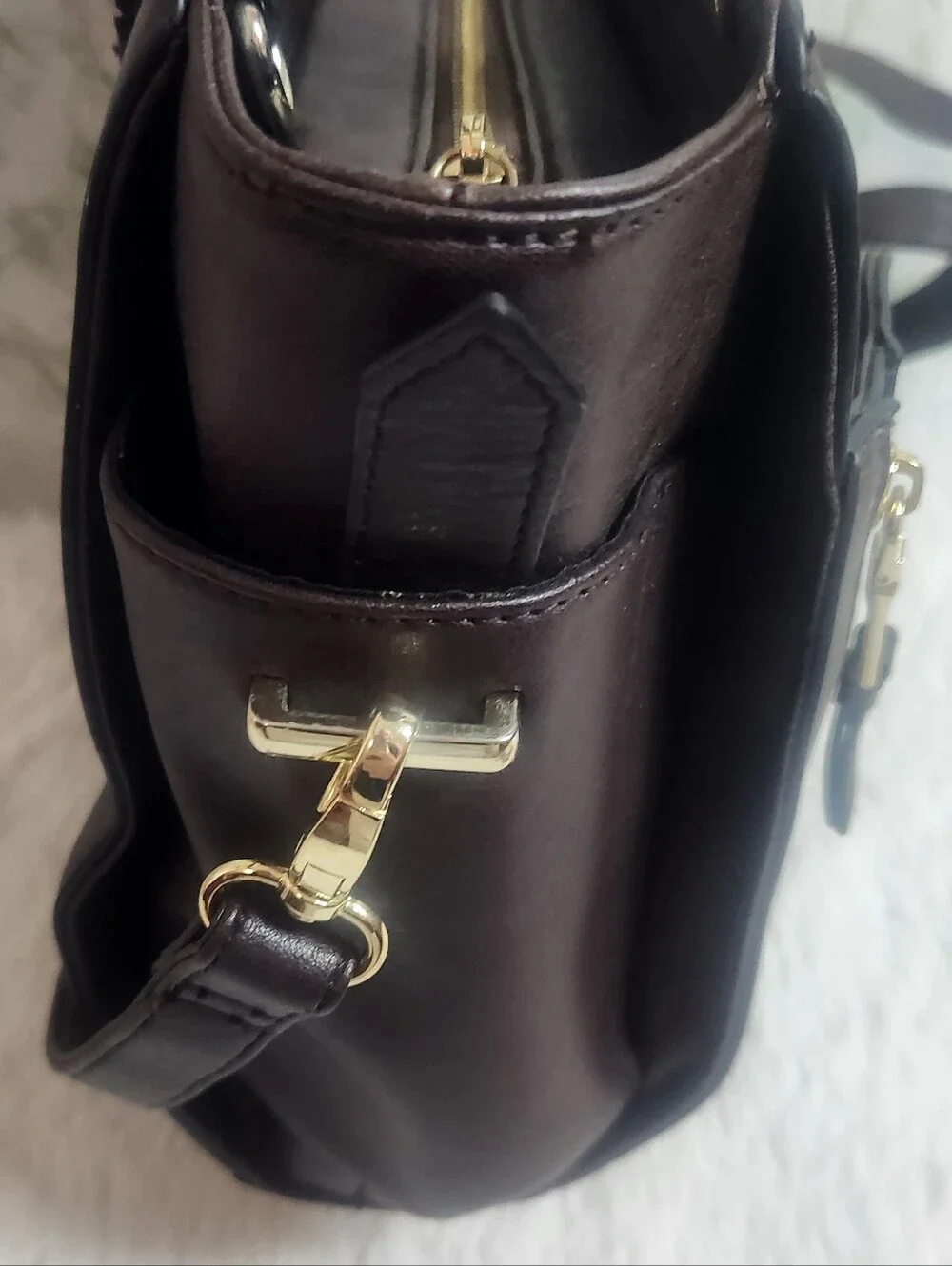 BIG BUDDHA Brown Vegan Leather Handbag/Crossbody